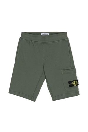 green cotton shorts STONE ISLAND KIDS | 801661840V0058